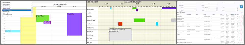 l'agenda et le planning dans EGG crm